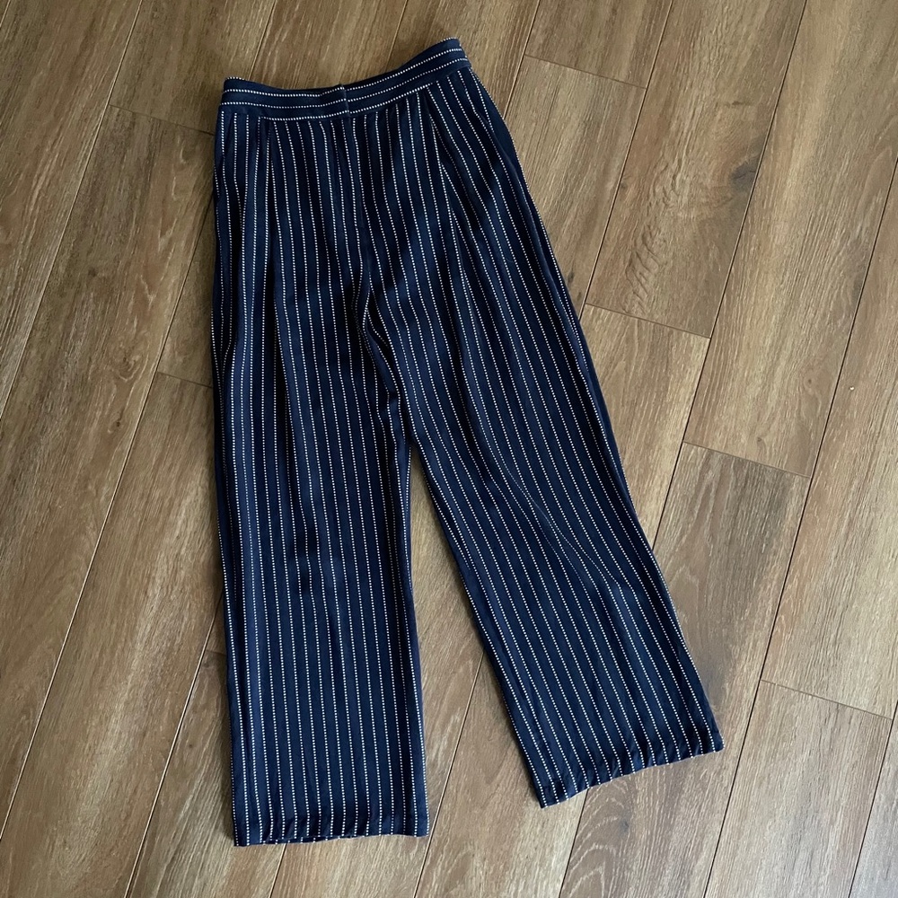 & other stories striped blue wide leg pants